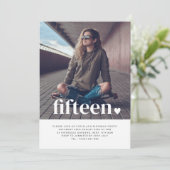 15のハートフォト誕生日招待状 招待状 (スタンド正面)