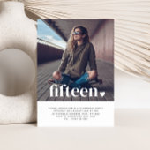 15のハートフォト誕生日招待状 招待状