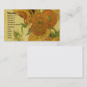 15のヒマワリが付いているつぼ、ゴッホのファインアート 名刺 (正面/裏面)