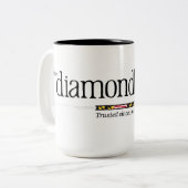 15のozのコーヒー・マグのダイヤモンドバックスのクラシックなロゴ ツートーンマグカップ (正面左)