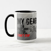 15のozのマグ、"私のギア" マグカップ (左)