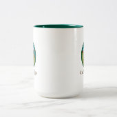 15のozのロゴの前部および背部 ツートーンマグカップ (中央)