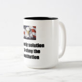 15のoz。 唯一の白頭鷲が付いているコーヒー・マグ ツートーンマグカップ (正面右)