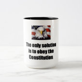 15のoz。 唯一の白頭鷲が付いているコーヒー・マグ ツートーンマグカップ (中央)