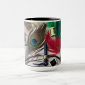 15のoz。 材料を結んでいるはえを特色にする信号器のマグ マグカップ (中央)