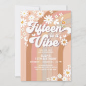 15は気分 15歳のダイジーレインボー 70年代 誕生日 招待状 (正面)