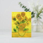 15ひまわり花瓶ファンゴッホファインアート ポストカード (スタンド正面)