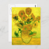 15ひまわり花瓶ファンゴッホファインアート ポストカード (正面/裏面)