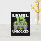 15アンロックのビデオゲーム15誕生日ゲーマーゲーム カード (黄色い花)