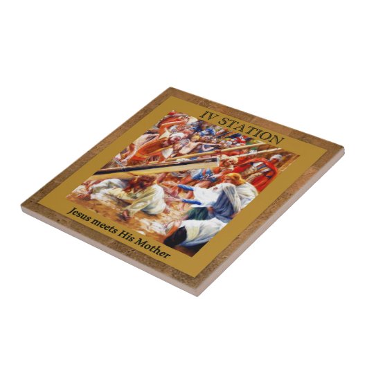 15イエス・キリストの十字架の道#4は母に会います タイル (側面)