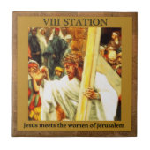 15イエス・キリストの十字架の道#8は女性に会います タイル (正面)