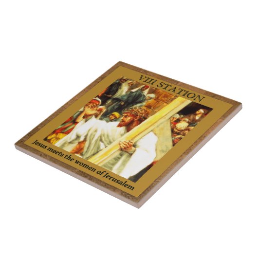 15イエス・キリストの十字架の道#8は女性に会います タイル (側面)