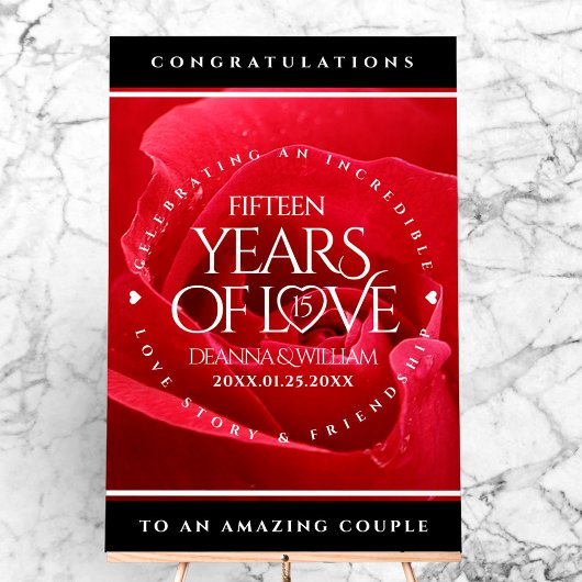 15エレガントバラ結婚記念日お祝い アクリルサイン