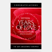 15エレガントバラ結婚記念日お祝い アクリルサイン (正面)