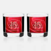 15エレガントバラ結婚記念日お祝い ウイスキーグラス (正面)