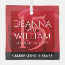 15エレガントバラ結婚記念日お祝い ガラスオーナメント