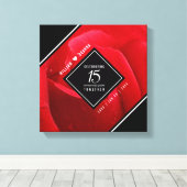 15エレガントバラ結婚記念日お祝い キャンバスプリント (インサイチュ (ウッドフロア))