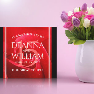 15エレガントバラ結婚記念日お祝い キャンバスプリント