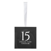 15エレガントバラ結婚記念日お祝い キューブオーナメント (右)