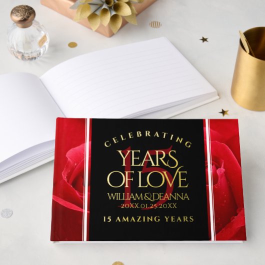 15エレガントバラ結婚記念日お祝い ゲストブック