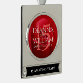 15エレガントバラ結婚記念日お祝い シルバープレートバナーオーナメント (右)