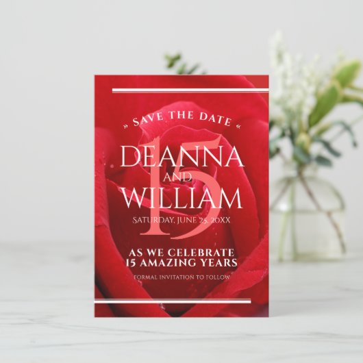 15エレガントバラ結婚記念日お祝い セーブザデート (スタンド正面)