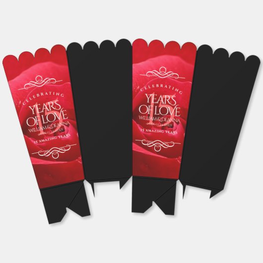 15エレガントバラ結婚記念日お祝い フェイバーボックス (見開き)