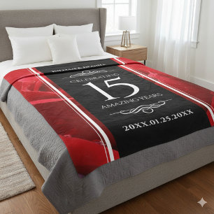 15エレガントバラ結婚記念日お祝い フリースブランケット