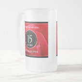 15エレガントバラ結婚記念日お祝い フロストグラスビールジョッキ (正面左)