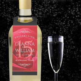 15エレガントバラ結婚記念日お祝い ボトルネックタグ