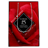 15エレガントバラ結婚記念日お祝い ミディアムペーパーバッグ (裏面)