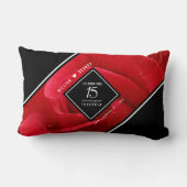 15エレガントバラ結婚記念日お祝い ランバークッション (裏面)