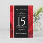 15エレガントバラ結婚記念日お祝い 招待状 (スタンド正面)