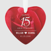 15エレガントバラ結婚記念日 オーナメント (正面)