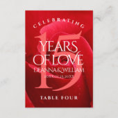 15エレガントバラ記念結婚テーブルカード サンキューカード (正面)