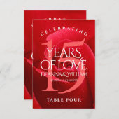 15エレガントバラ記念結婚テーブルカード サンキューカード (正面/裏面)