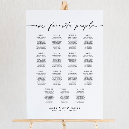 15エレガント台の人お気に入りの席チャート ポスター