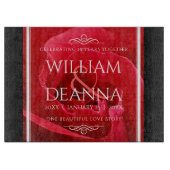 15エレガント日26日36バラ結婚記念日 カッティングボード (正面)