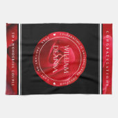 15エレガント日26日36バラ結婚記念日 キッチンタオル (横)