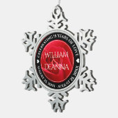 15エレガント日26日36バラ結婚記念日 スノーフレークピューターオーナメント (右)