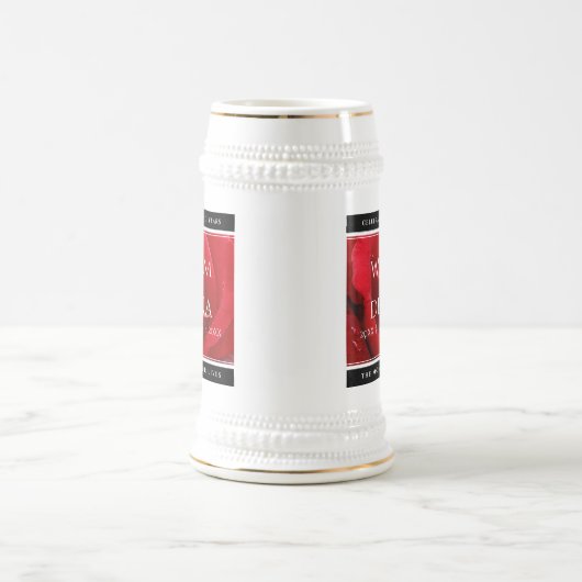 15エレガント日26日36バラ結婚記念日 ビールジョッキ (中央)