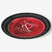 15エレガント日26日36バラ結婚記念日 ペーパープレート (アングル)