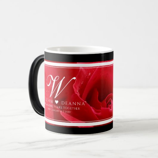 15エレガント日26日36バラ結婚記念日 モーフィングマグカップ (正面左)