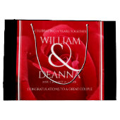 15エレガント日26日36バラ結婚記念日 ラージペーパーバッグ (裏面)