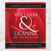 15エレガント日26日36バラ結婚記念日 ワインラベル (シングルラベル)