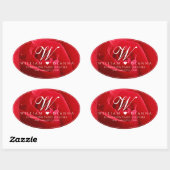 15エレガント日26日36バラ結婚記念日 楕円形シール (シート)