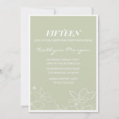 15エレガント歳の誕生日招待状モダンフローラ 招待状 (正面)