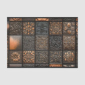 15エンボススタイル混合タイル茶色のオウム6 Decopage 薄葉紙 (正面)