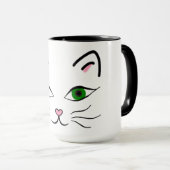 15オズ。コンボマグカップ – 子猫顔 マグカップ (正面右)