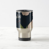 15オンスパーソナライズされたのコーヒーマグ白フローラ流 トラベルマグ (中央)